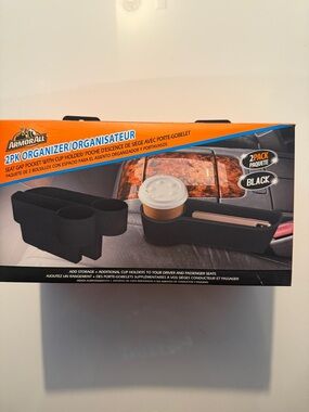 Black 2-Pack Seat Gap Organizer with Cup Holders